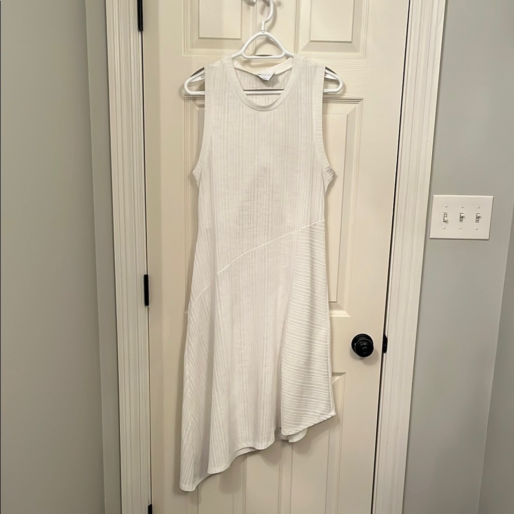 ASOS Design Women’s White‎ Knit Asymmetrical Midi Dress Sz 14 Keyhole Beach